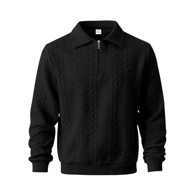 ROYAL™ | ZIPP PULLOVER MIT ZOPFSTRICK
