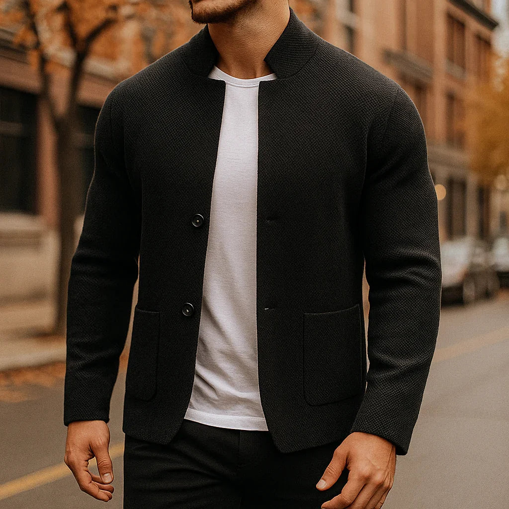 MERIDIAN™ | STRICK BLAZER MIT STEHKRAGEN