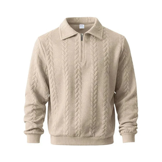 ROYAL™ | ZIPP PULLOVER MIT ZOPFSTRICK