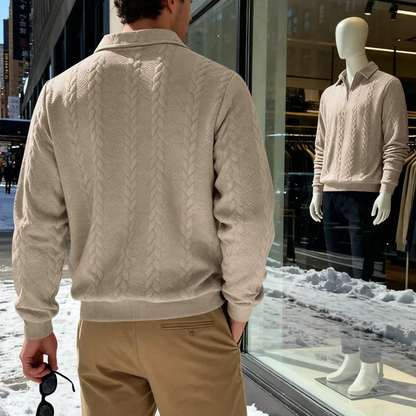 ROYAL™ | ZIPP PULLOVER MIT ZOPFSTRICK