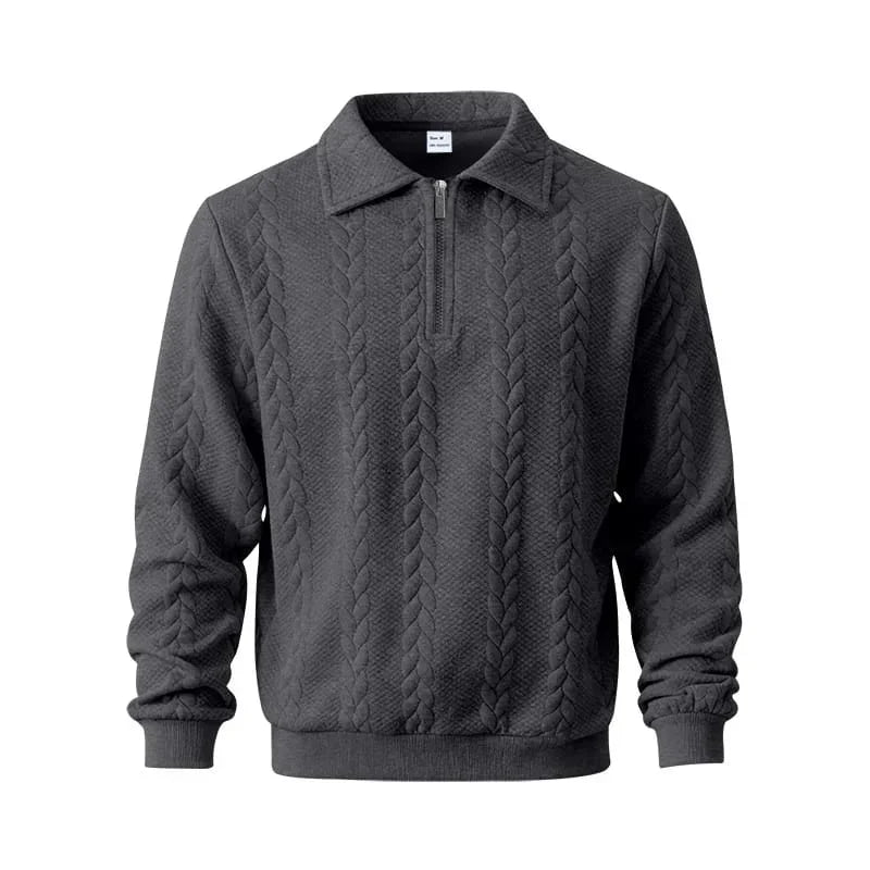 ROYAL™ | ZIPP PULLOVER MIT ZOPFSTRICK