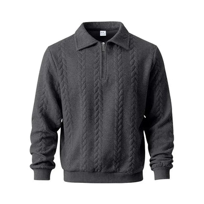 ROYAL™ | ZIPP PULLOVER MIT ZOPFSTRICK