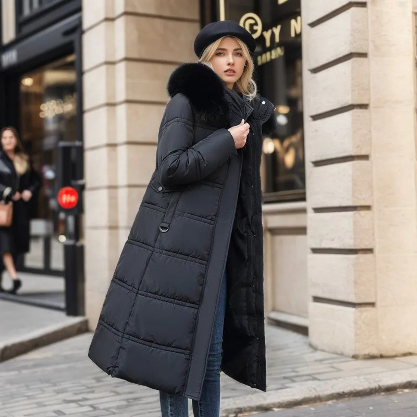 Eva™ | Luxus Winterjacke mit Fellkapuze
