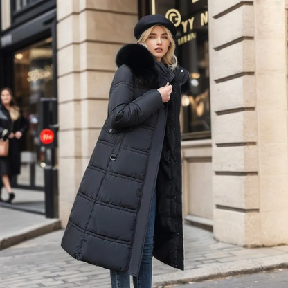 Eva™ | Luxus Winterjacke mit Fellkapuze