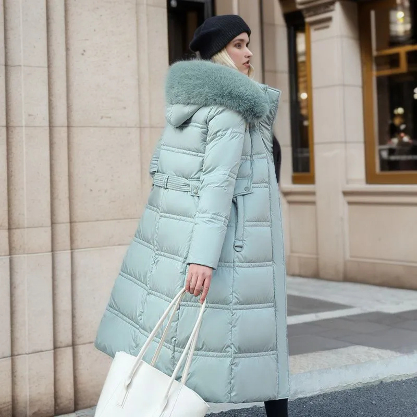 Eva™ | Luxus Winterjacke mit Fellkapuze