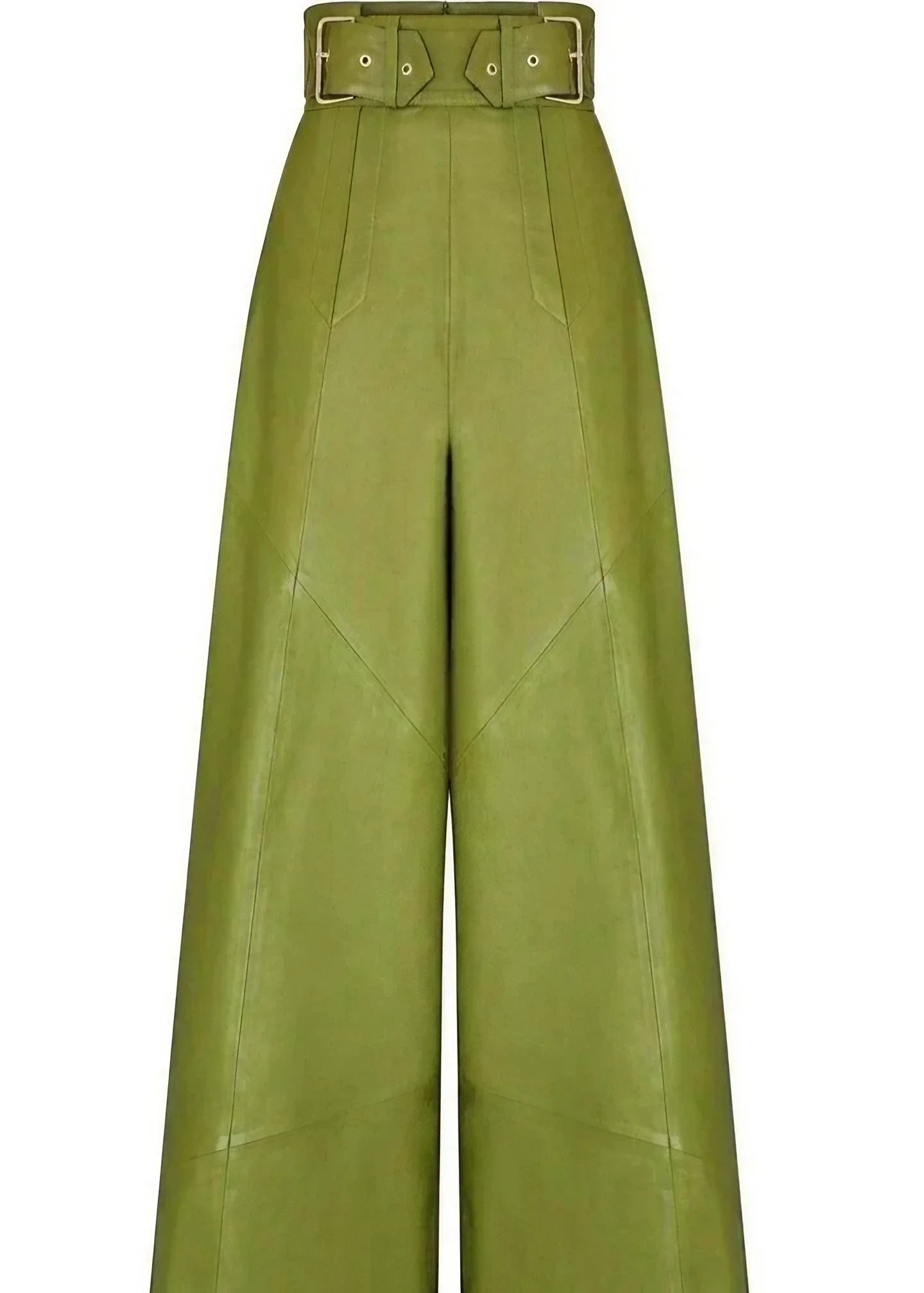 Sophia™ | High-Waisted PU-Lederhose mit Weitem Bein