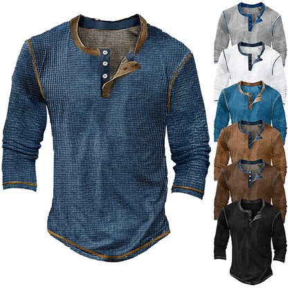NORDHEIM™ | WAFFELSTRICK HENLEY LANGARM SHIRT