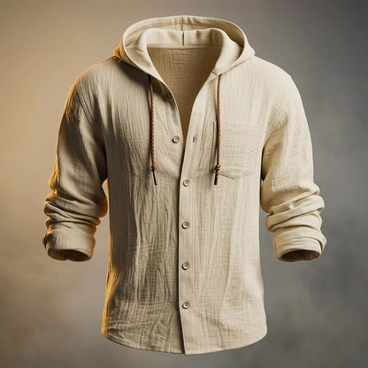 MILES™ | BAUMWOLL-LEINEN LEICHTE HOODIE JACKE