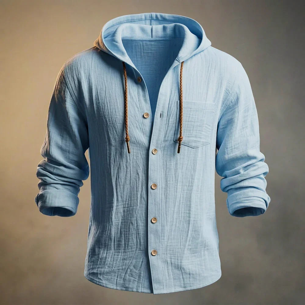 MILES™ | BAUMWOLL-LEINEN LEICHTE HOODIE JACKE