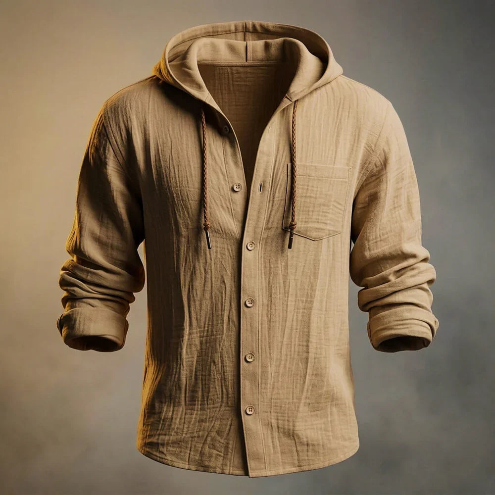 MILES™ | BAUMWOLL-LEINEN LEICHTE HOODIE JACKE