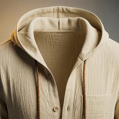 MILES™ | BAUMWOLL-LEINEN LEICHTE HOODIE JACKE