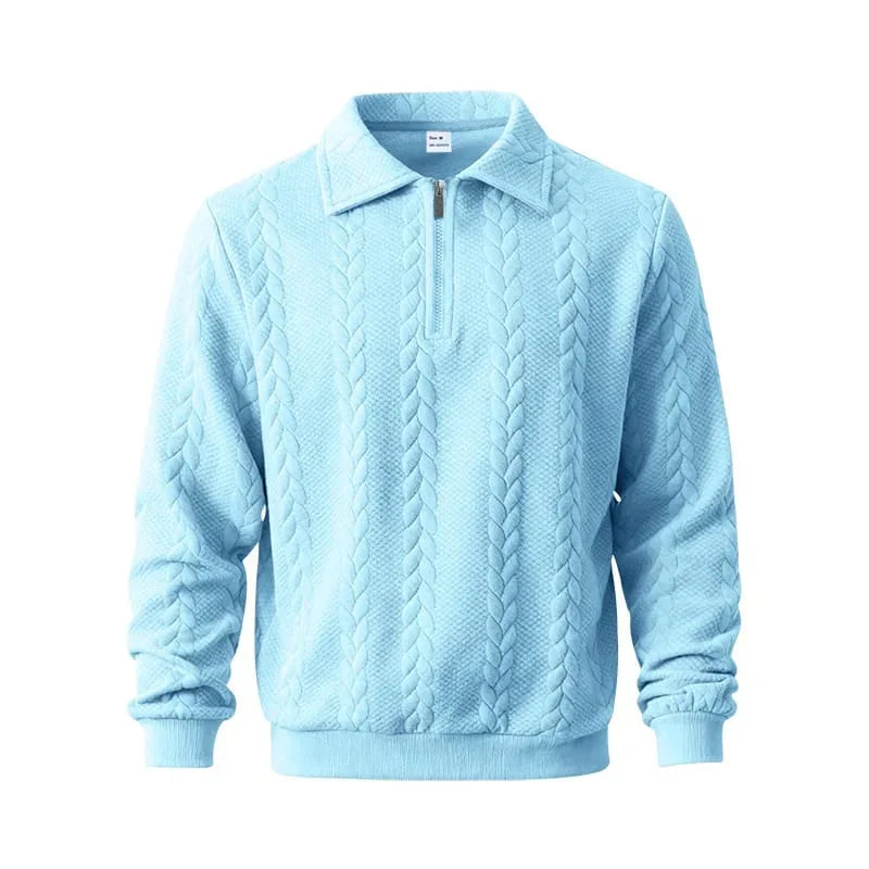 ROYAL™ | ZIPP PULLOVER MIT ZOPFSTRICK