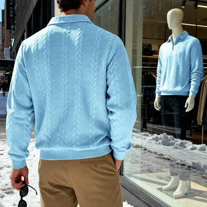 ROYAL™ | ZIPP PULLOVER MIT ZOPFSTRICK
