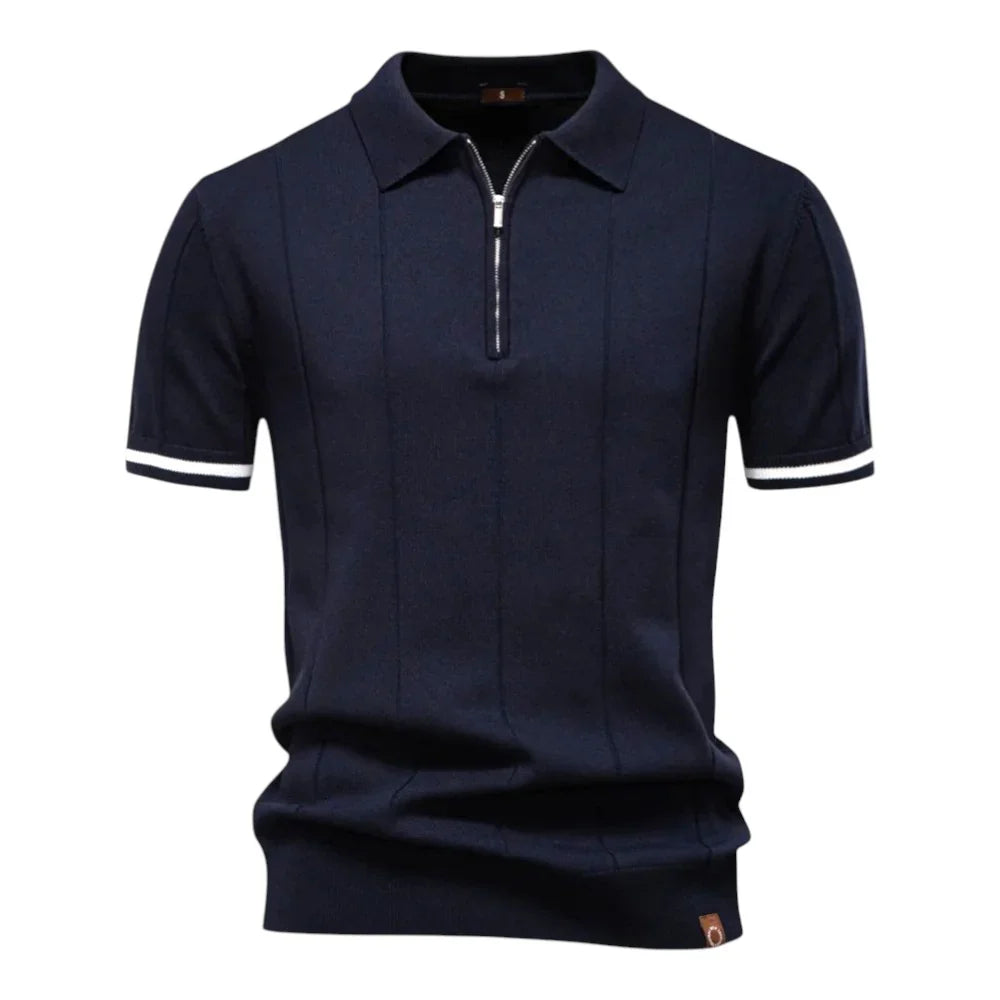 AURELIO™ | STRICK POLO MIT ZIPKRAGEN