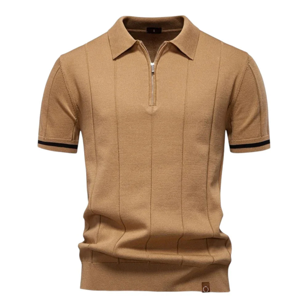AURELIO™ | STRICK POLO MIT ZIPKRAGEN