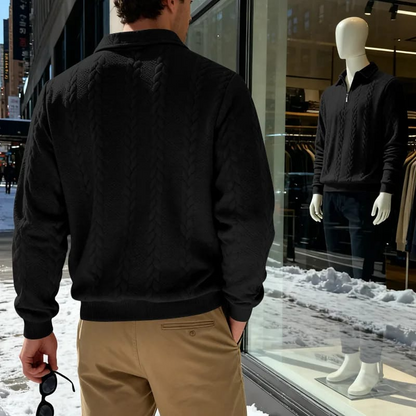 ROYAL™ | ZIPP PULLOVER MIT ZOPFSTRICK