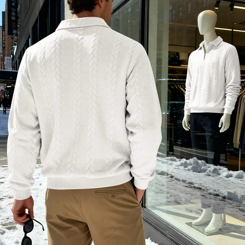 ROYAL™ | ZIPP PULLOVER MIT ZOPFSTRICK
