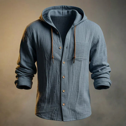 MILES™ | BAUMWOLL-LEINEN LEICHTE HOODIE JACKE