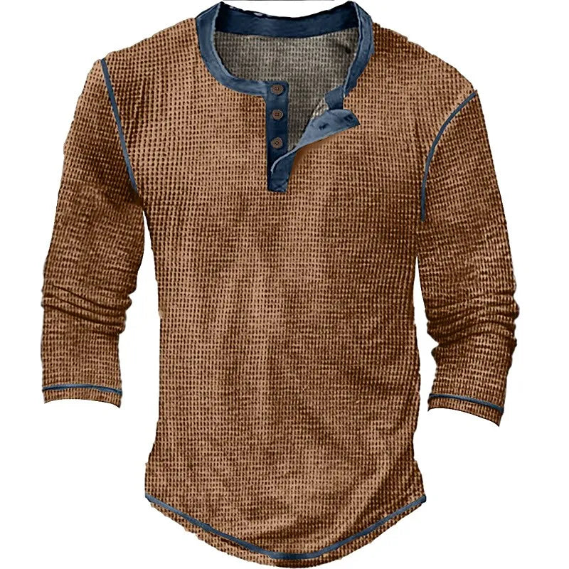 NORDHEIM™ | WAFFELSTRICK HENLEY LANGARM SHIRT