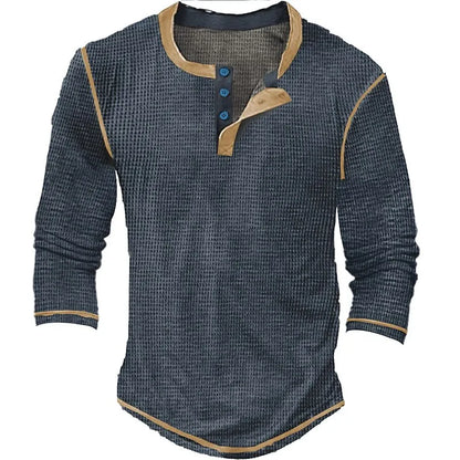 NORDHEIM™ | WAFFELSTRICK HENLEY LANGARM SHIRT