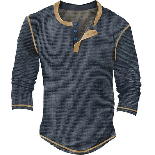 NORDHEIM™ | WAFFELSTRICK HENLEY LANGARM SHIRT