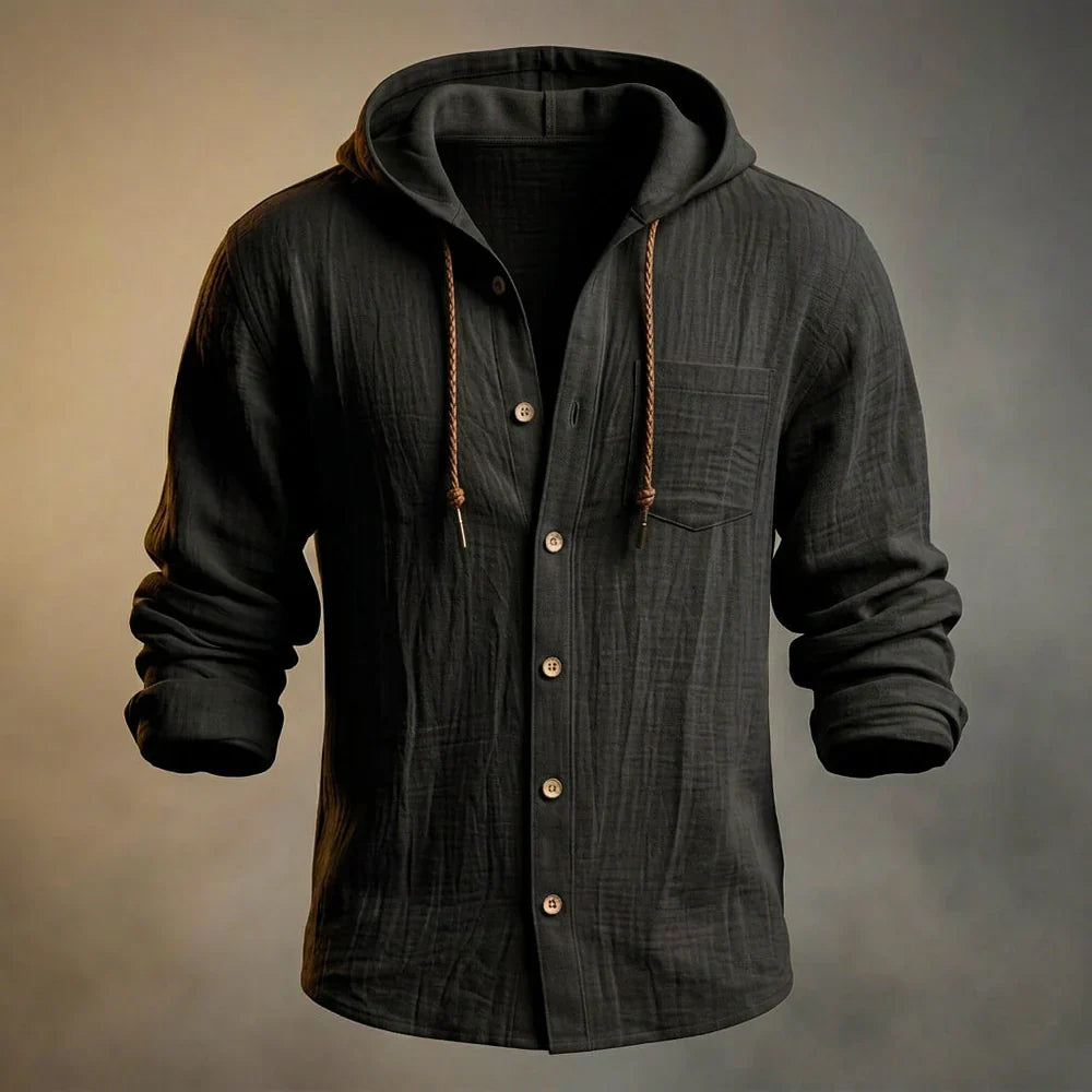 MILES™ | BAUMWOLL-LEINEN LEICHTE HOODIE JACKE