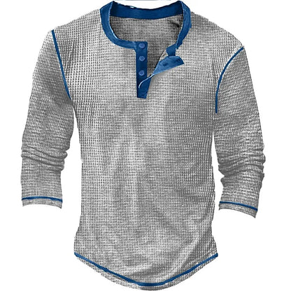 NORDHEIM™ | WAFFELSTRICK HENLEY LANGARM SHIRT