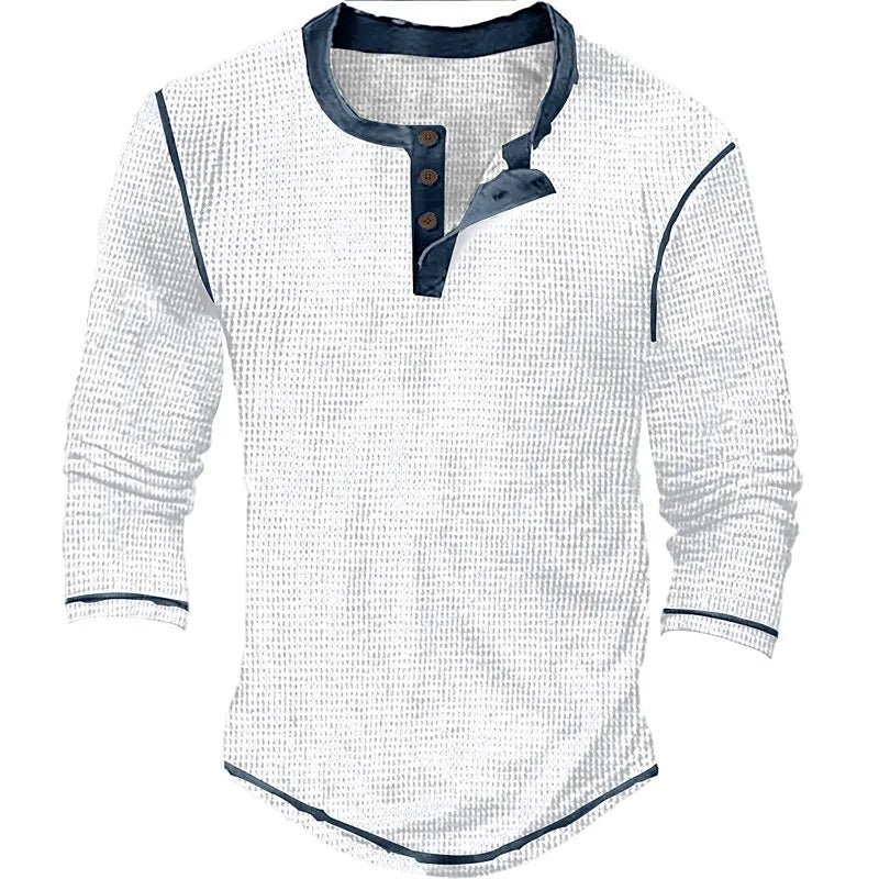 NORDHEIM™ | WAFFELSTRICK HENLEY LANGARM SHIRT