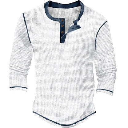NORDHEIM™ | WAFFELSTRICK HENLEY LANGARM SHIRT