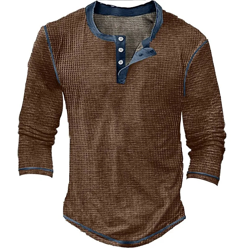 NORDHEIM™ | WAFFELSTRICK HENLEY LANGARM SHIRT