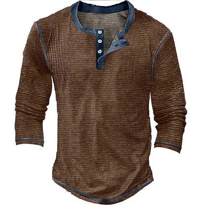 NORDHEIM™ | WAFFELSTRICK HENLEY LANGARM SHIRT