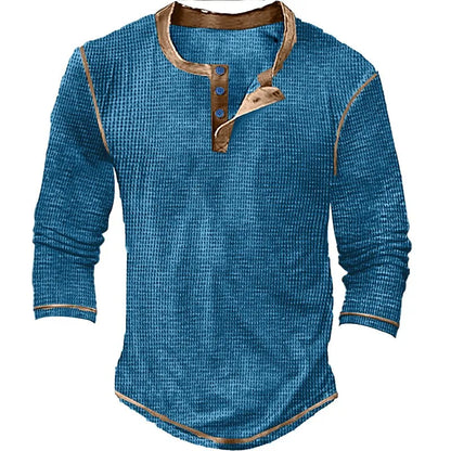 NORDHEIM™ | WAFFELSTRICK HENLEY LANGARM SHIRT