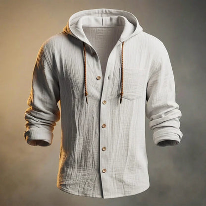 MILES™ | BAUMWOLL-LEINEN LEICHTE HOODIE JACKE